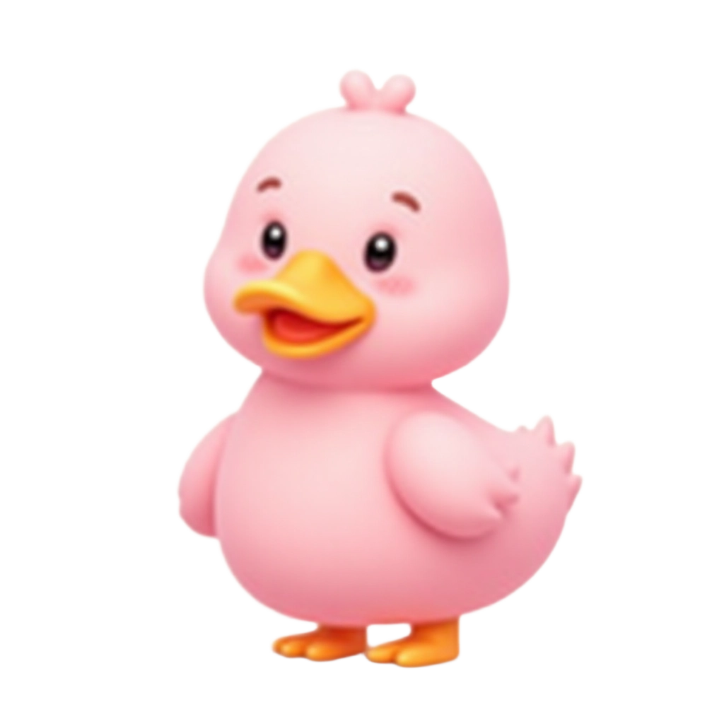 Pink Duckling Cartoon Character